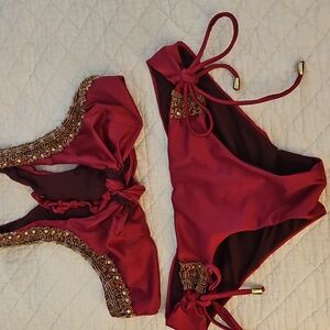 Lateen AMAZING  Swimwear Set Metal Beading  ties